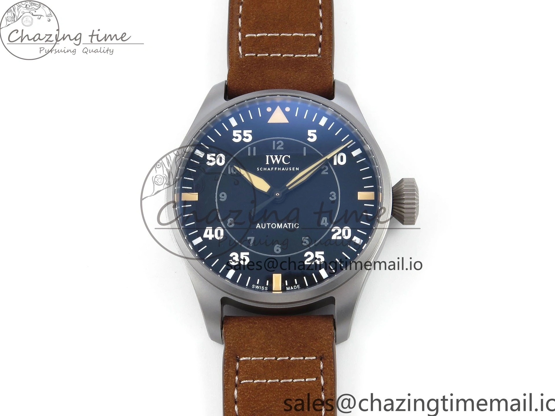 MIROTIME 0504 Big Pilot IW329701 M+F 1:1 Best Edition Black Dial on Brown Leather Strap MY RelaxedFit 7005